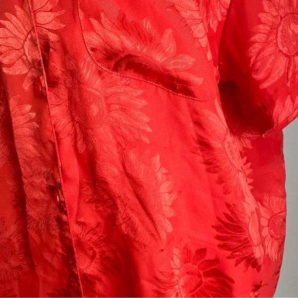 Vintage Victoria’s Secret Sunflower Print Button Up Nightgown Orange S - Picture 5 of 10